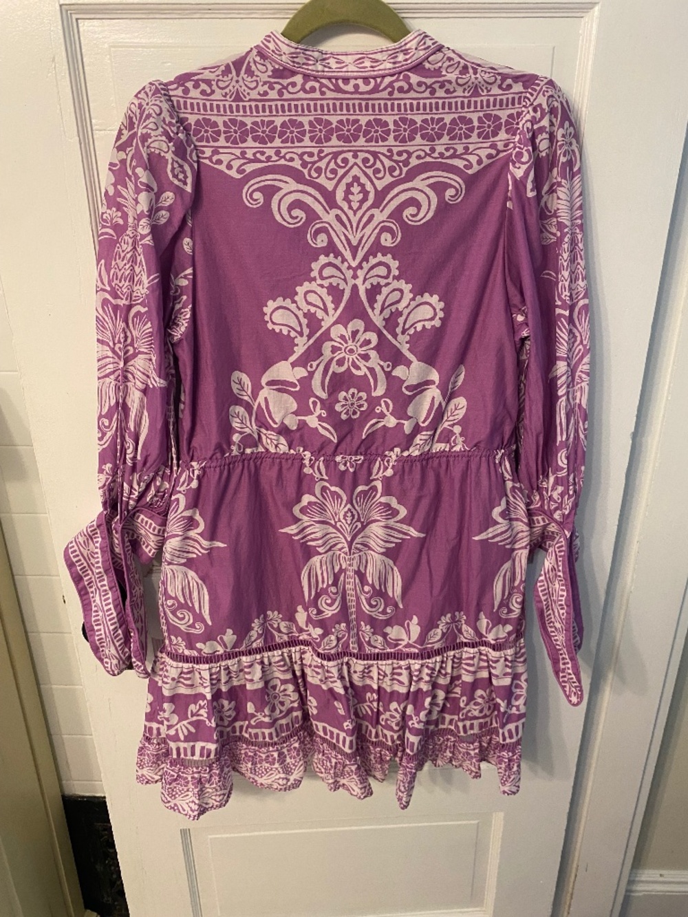 FARM Rio Lilac and Cream Floral Long Sleeve Dress - Picture 3 of 3